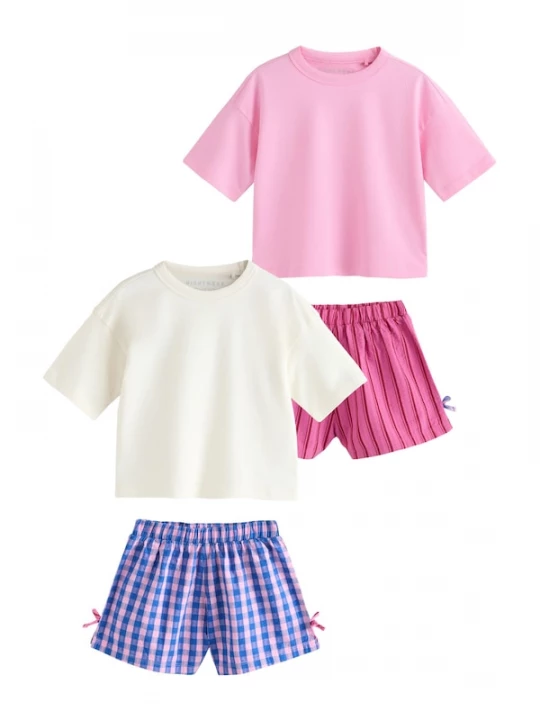 Foto van product Next Nachtkledij beige / donkerblauw / fuchsia / lichtroze