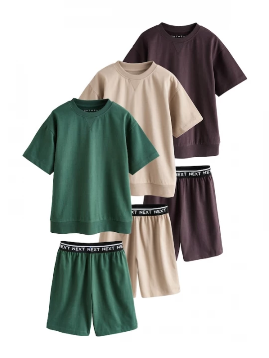 Foto van product Next Nachtkledij beige / groen / aubergine / wit