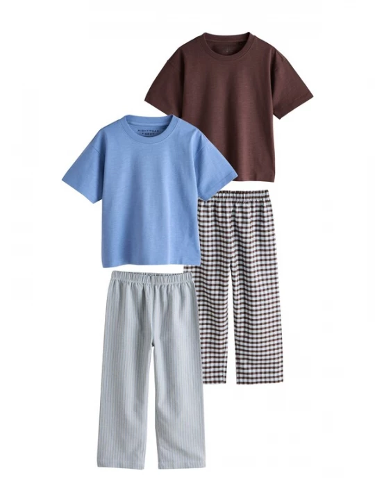Foto van product Next Nachtkledij blauw / chocoladebruin / grijs / wit