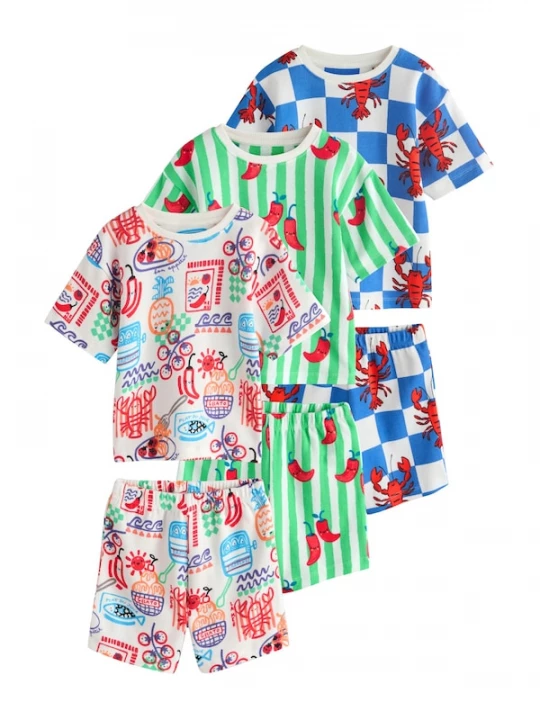 Foto van product Next Nachtkledij blauw / neongroen / lichtrood / wit