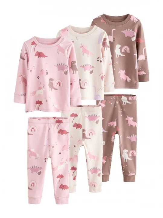 Foto van product Next Nachtkledij 'Dino Snuggle' crème / chocoladebruin / rosa