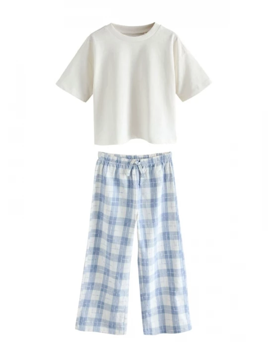 Foto van product Next Nachtkledij duifblauw / wit