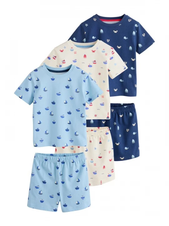 Foto van product Next Nachtkledij ecru / navy / lichtblauw / kersrood
