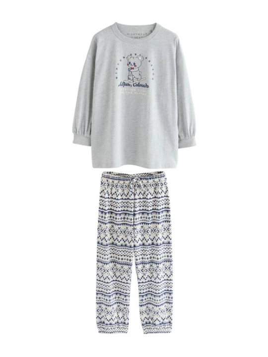 Foto van product Next Nachtkledij 'Fairisle' blauw / grijs gemêleerd / wit