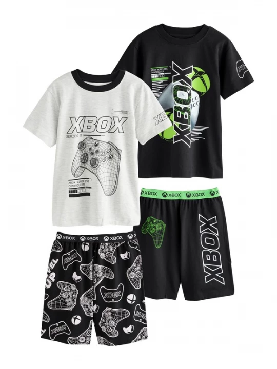 Foto van product Next Nachtkledij grijs / neongroen / zwart / wit