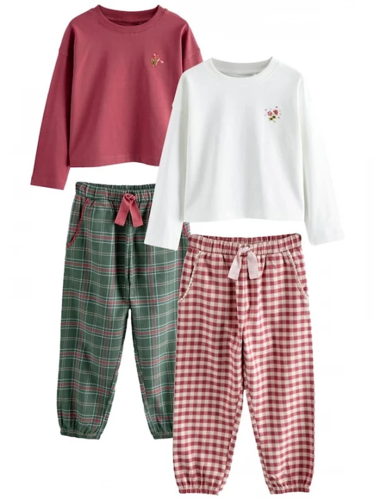 Foto van product Next Nachtkledij groen / bourgogne / offwhite