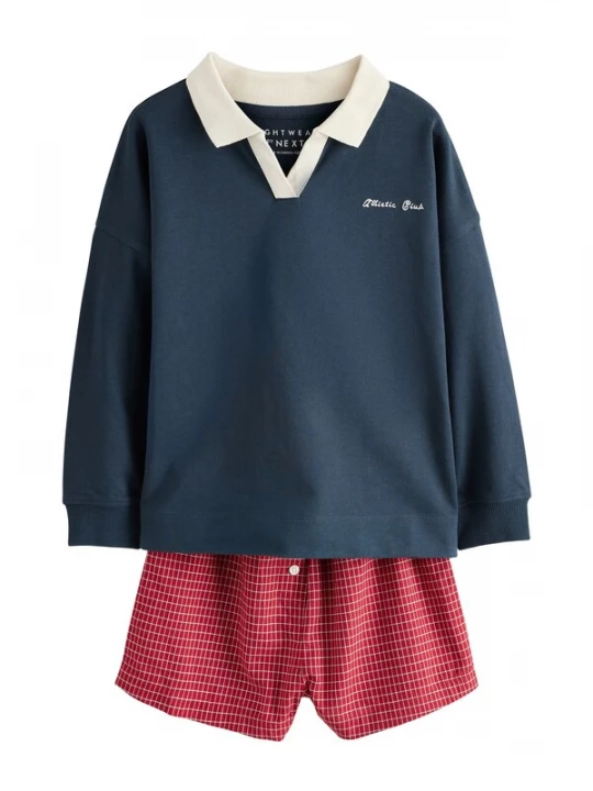 Foto van product Next Nachtkledij ivoor / navy / rood