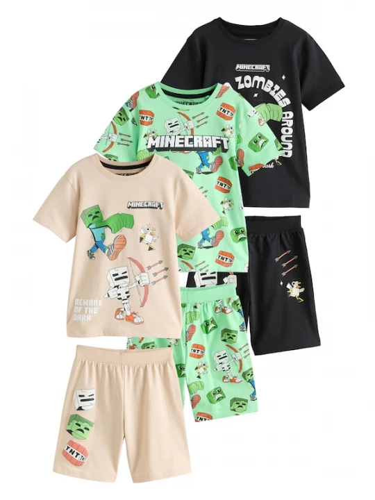 Foto van product Next Nachtkledij 'License Minecraft' beige / mintgroen / zwart / wit
