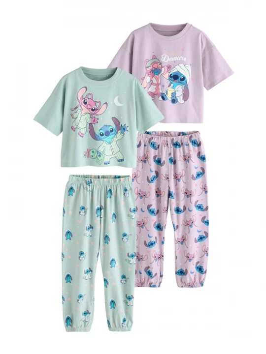 Foto van product Next Nachtkledij 'Lilo & Stitch' blauw / mintgroen / pastellila / wit