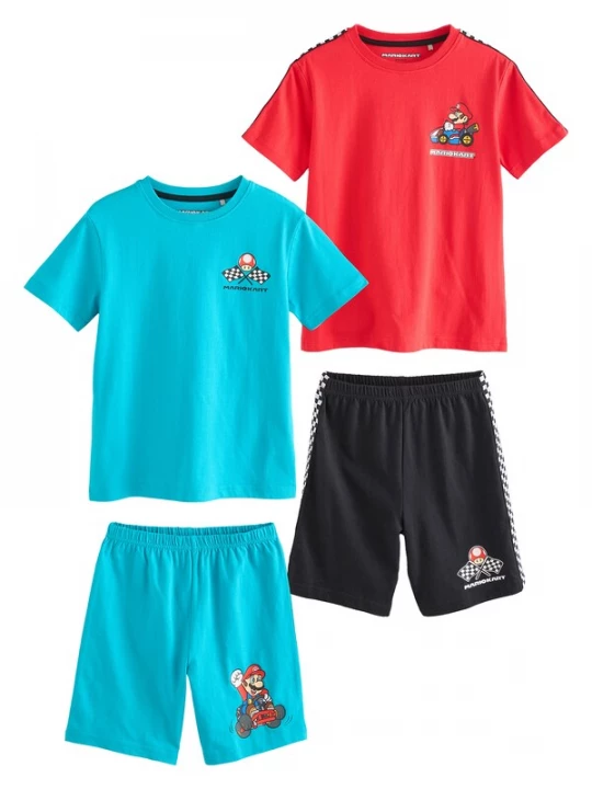 Foto van product Next Nachtkledij neonblauw / rood / zwart / wit