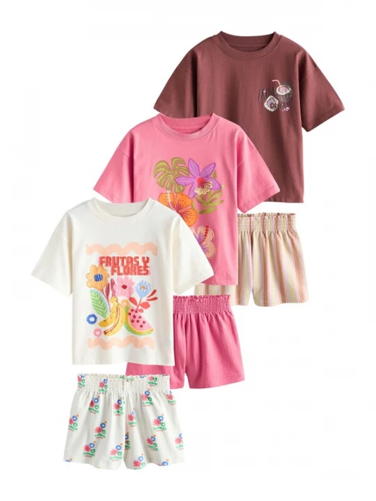 Foto van product Next Nachtkledij roestbruin / pink / wit