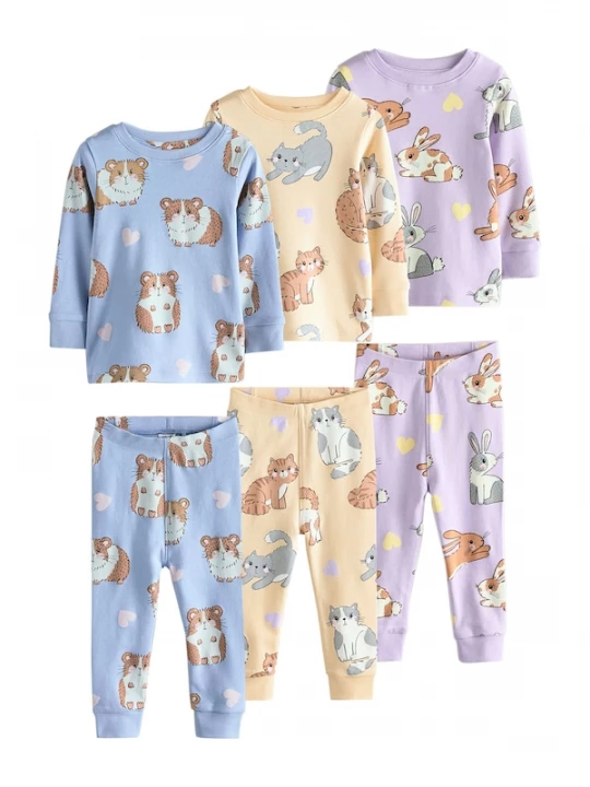 Foto van product Next Nachtkledij 'Snuggle' hemelsblauw / bruin / geel / lichtlila