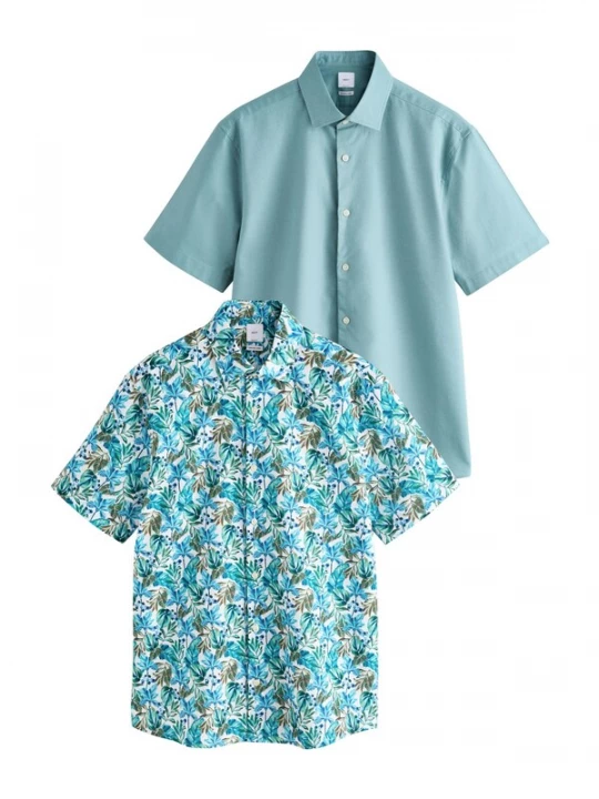 Foto van product Next Overhemd azuur / donkerblauw / groen / wit