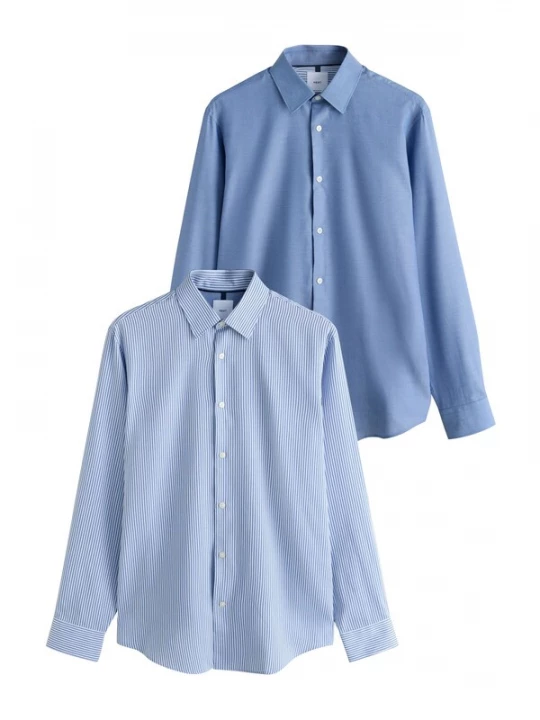 Foto van product Next Overhemd blauw / lichtblauw / blauw gemêleerd