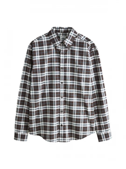 Foto van product Next Overhemd cyaan blauw / bruin / offwhite