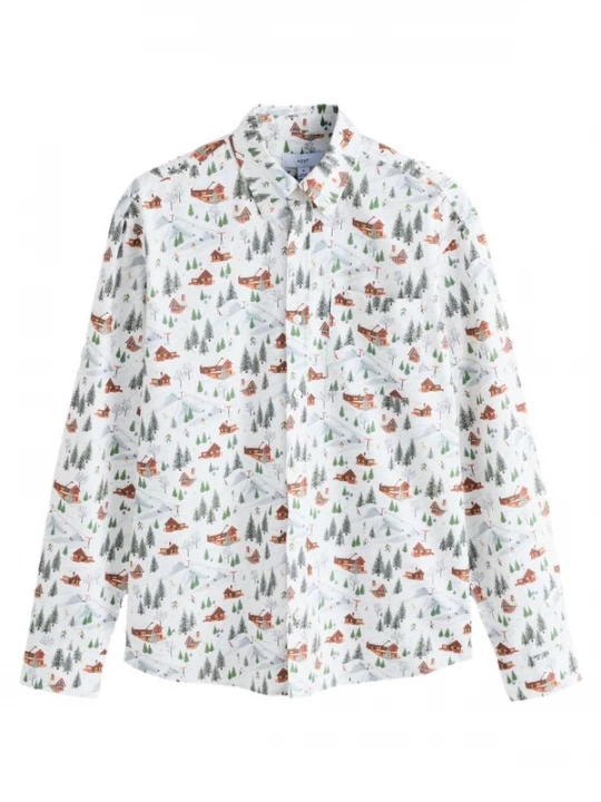 Foto van product Next Overhemd cyaan blauw / grasgroen / knalrood / wit