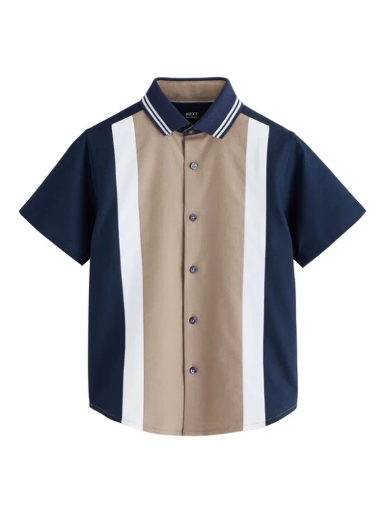 Foto van product Next Overhemd donkerbeige / navy / wit