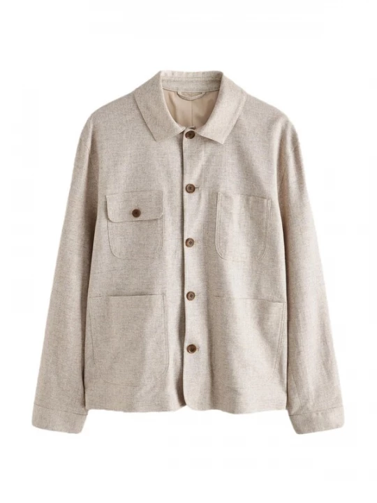 Foto van product Next Overhemd donkerbeige / wit