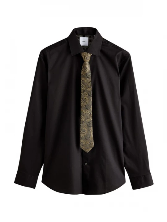 Foto van product Next Overhemd donkerbeige / zwart