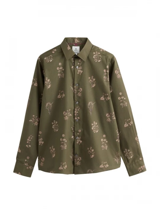 Foto van product Next Overhemd 'Kew Garden' beige / donkerbeige / kaki