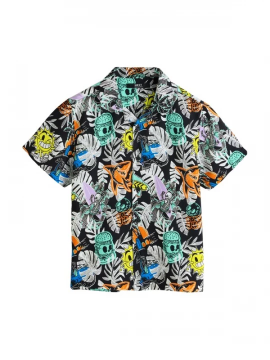 Foto van product Next Overhemd mintgroen / oranje / zwart / wit