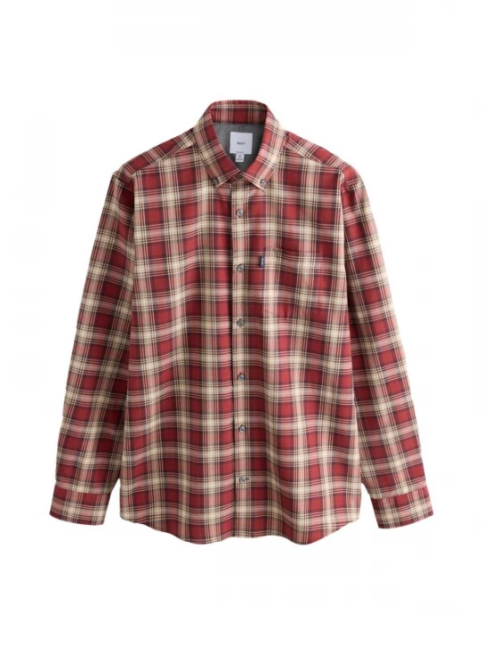 Foto van product Next Overhemd mokka / rood / donkerrood / offwhite