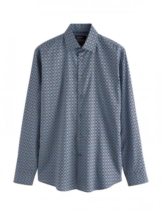Foto van product Next Overhemd 'N. Premium' blauw / geel / zwart / wit