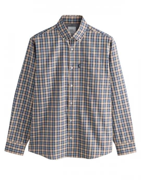 Foto van product Next Overhemd navy / bruin / wit