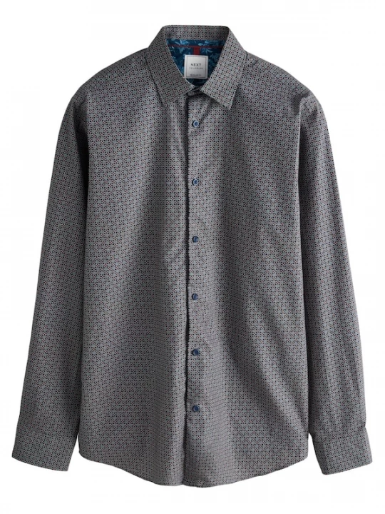 Foto van product Next Overhemd navy / donkerbruin / mintgroen