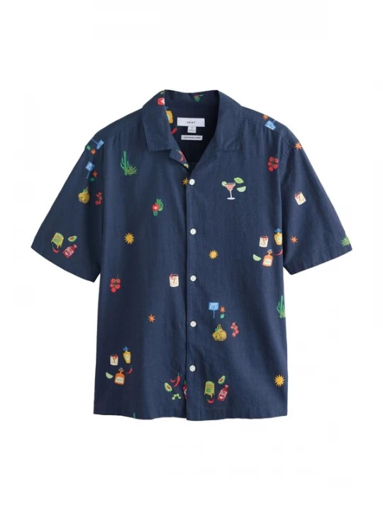 Foto van product Next Overhemd navy / geel / kiwi / rood