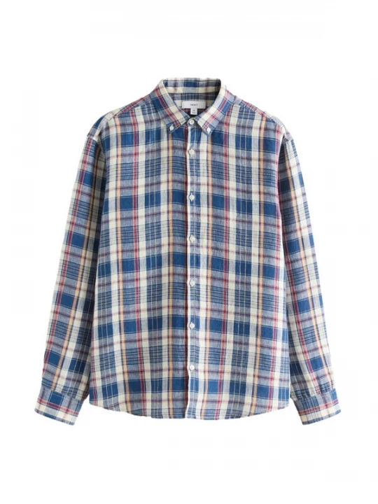 Foto van product Next Overhemd navy / geel / wijnrood / wit