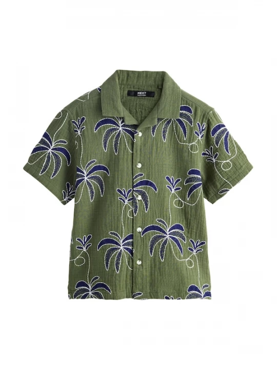 Foto van product Next Overhemd navy / olijfgroen / wit