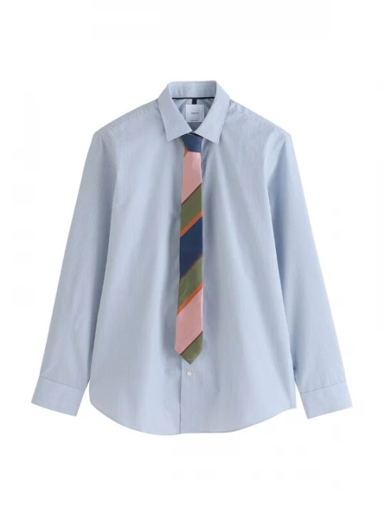 Foto van product Next Overhemd royal blue / koningsblauw / groen / rosa / wit
