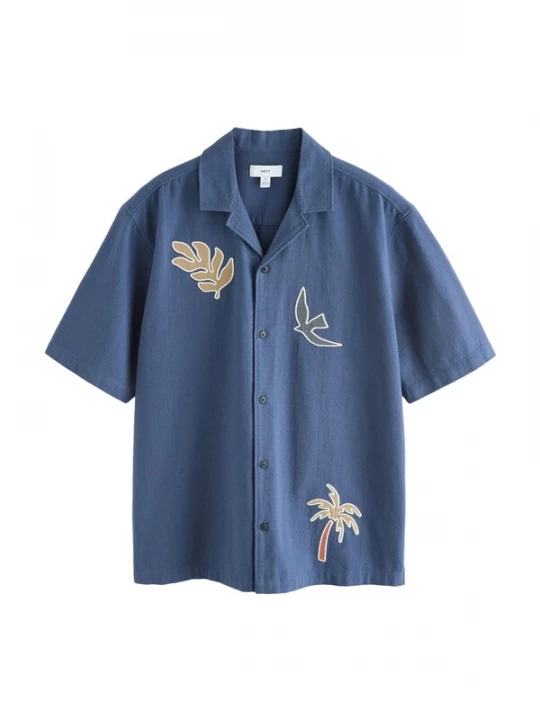 Foto van product Next Overhemd sand / navy / geel / wit