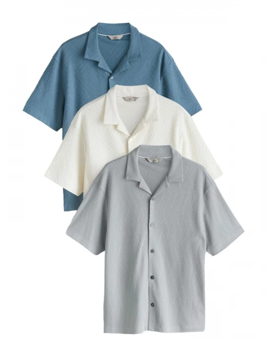 Foto van product Next Overhemd smoky blue / grijs / wit