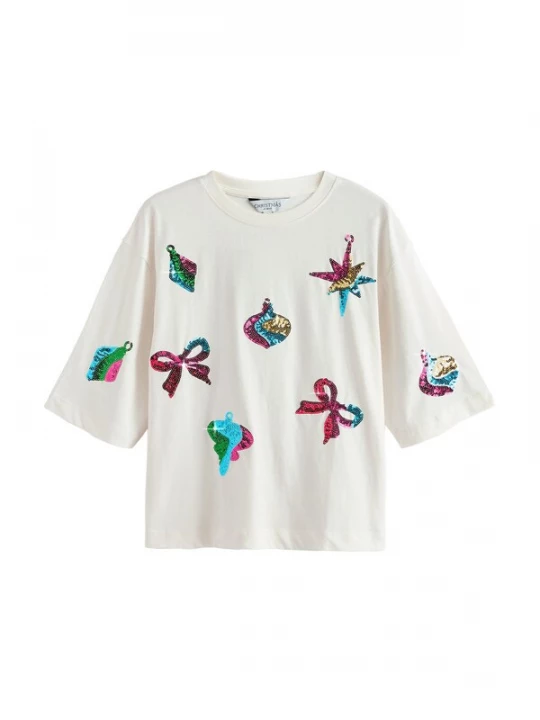 Foto van product Next Oversized shirt crème / azuur / geel / pink