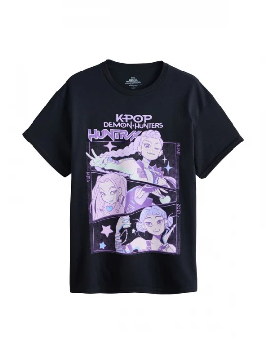 Foto van product Next Oversized shirt 'Kpop Demon Hunters' lichtblauw / lavendel / lichtlila / zwart