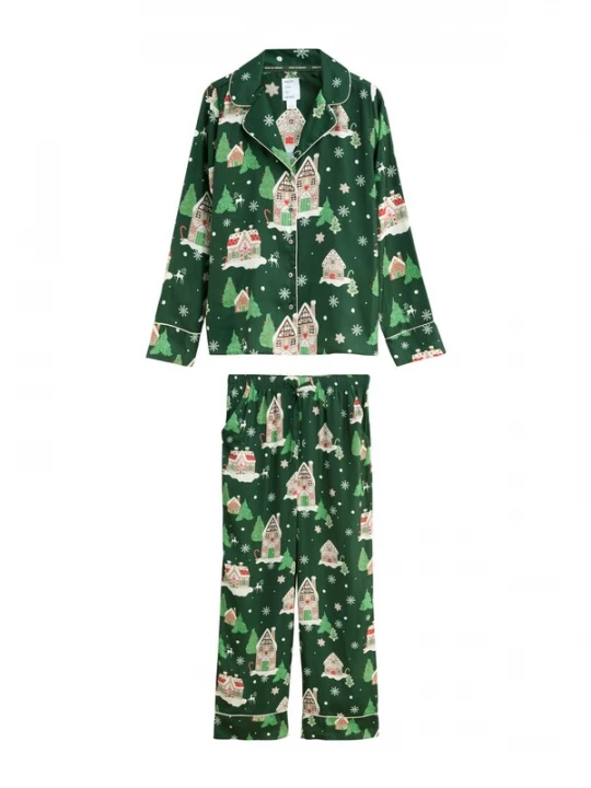 Foto van product Next Pyjama beige / jade groen / donkergroen / wit