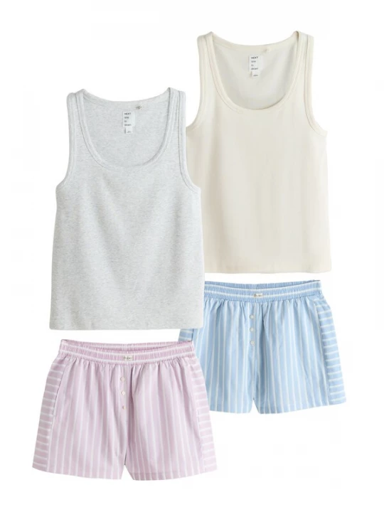 Foto van product Next Pyjama blauw / pasteelgeel / grijs / rosa