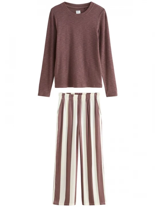 Foto van product Next Pyjama cappuccino / wit