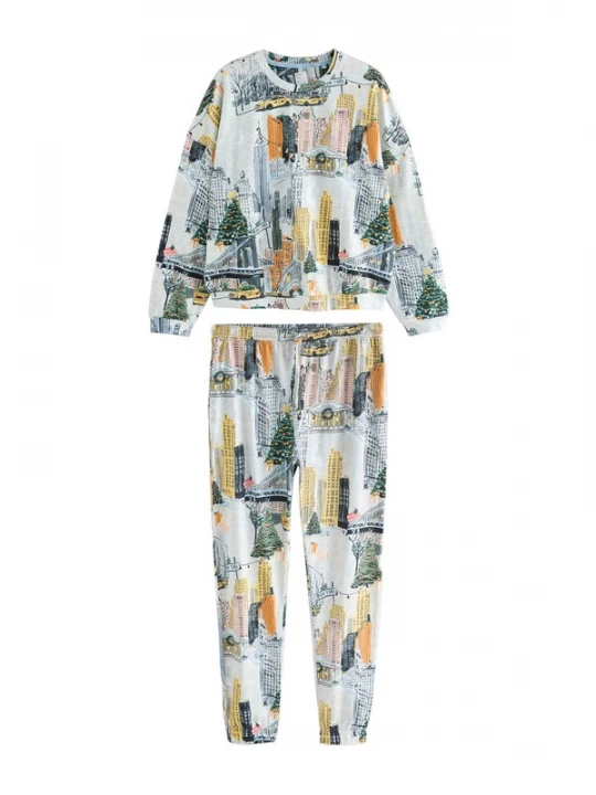 Foto van product Next Pyjama geel / grijs / lichtgrijs / lichtoranje