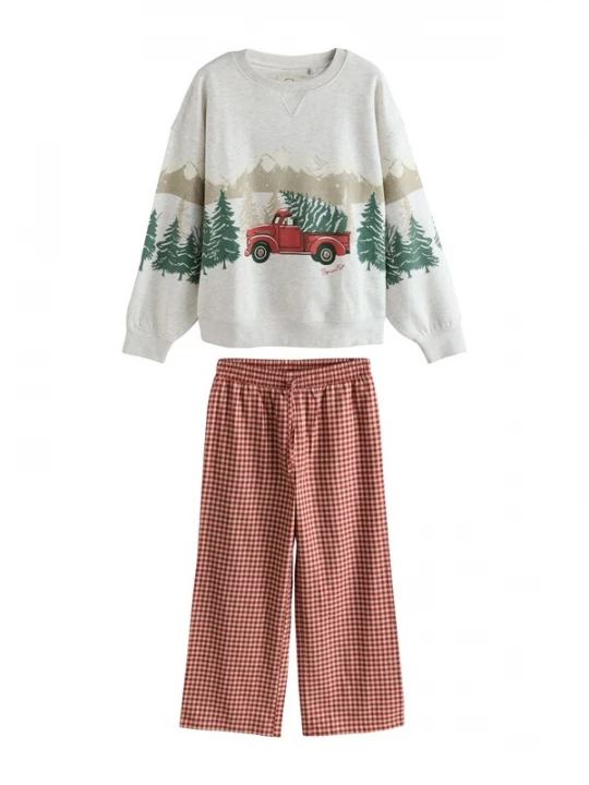 Foto van product Next Pyjama grijs / groen / kaki / rood
