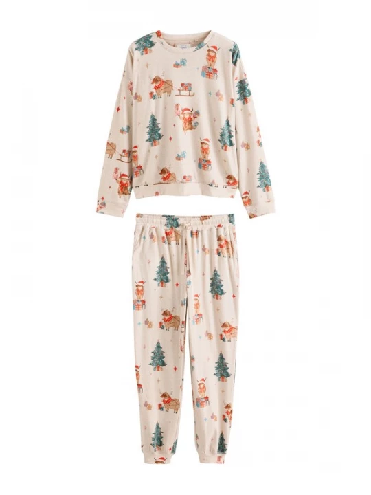 Foto van product Next Pyjama lichtbeige / bruin / smaragd
