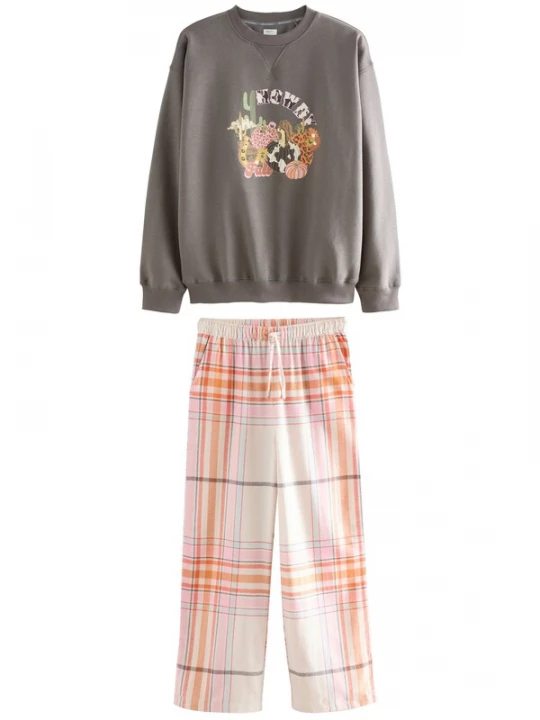 Foto van product Next Pyjama lichtblauw / aardetinten / oranje / rosa