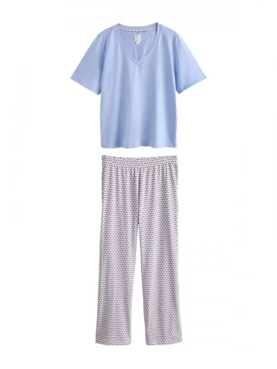 Foto van product Next Pyjama lichtblauw / bessen / wit
