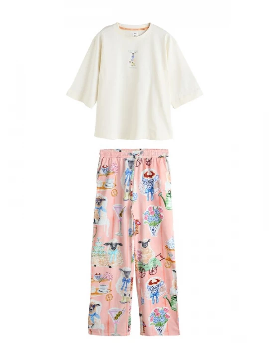 Foto van product Next Pyjama lichtblauw / lichtgroen / rosa / wit