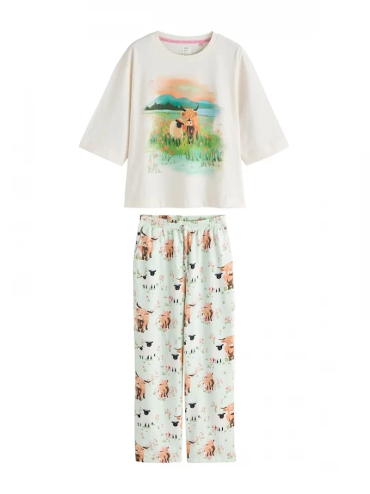 Foto van product Next Pyjama ivoor / groen