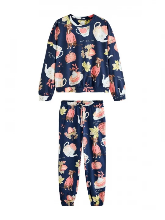 Foto van product Next Pyjama navy / lichtgroen / lichtroze / wit