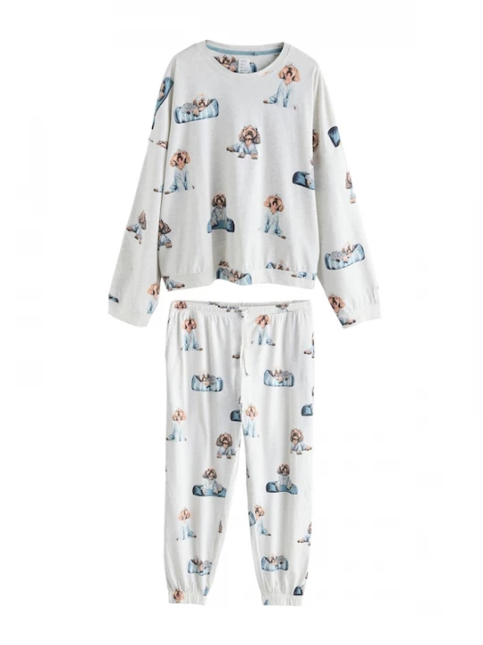Foto van product Next Pyjama navy / lichtblauw / cappuccino / lichtgrijs