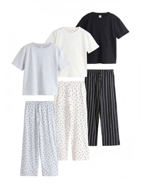 Foto van product Next Pyjama smoky blue / zwart / wit